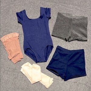 Ballet 5-Item Lot: Girls S Leotard Tights Shorts. New